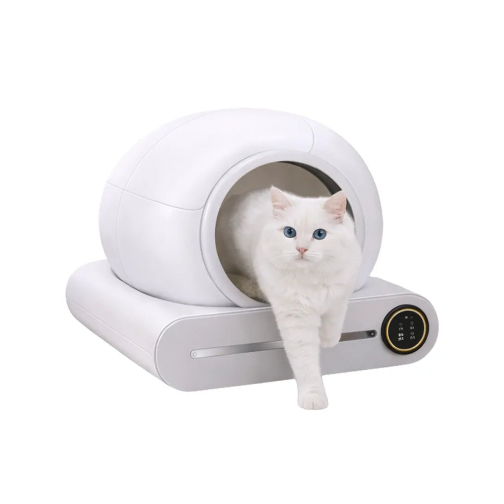 Litière automatique chat connectée 65L - app mobile et suivi du poids