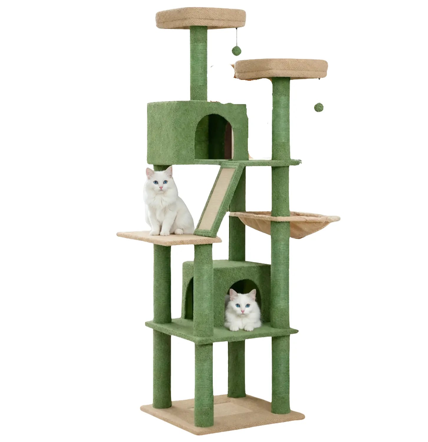 Arbre à chat XXL 180 cm multi-niveaux - niches, hamac et griffoirs