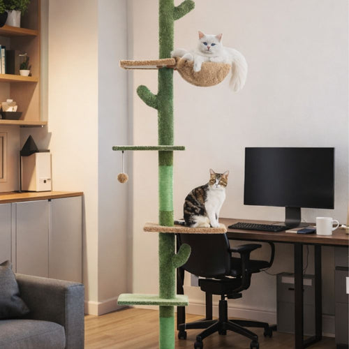 Arbre à chat sol plafond sans perçage extensible - plateformes et zones de repos