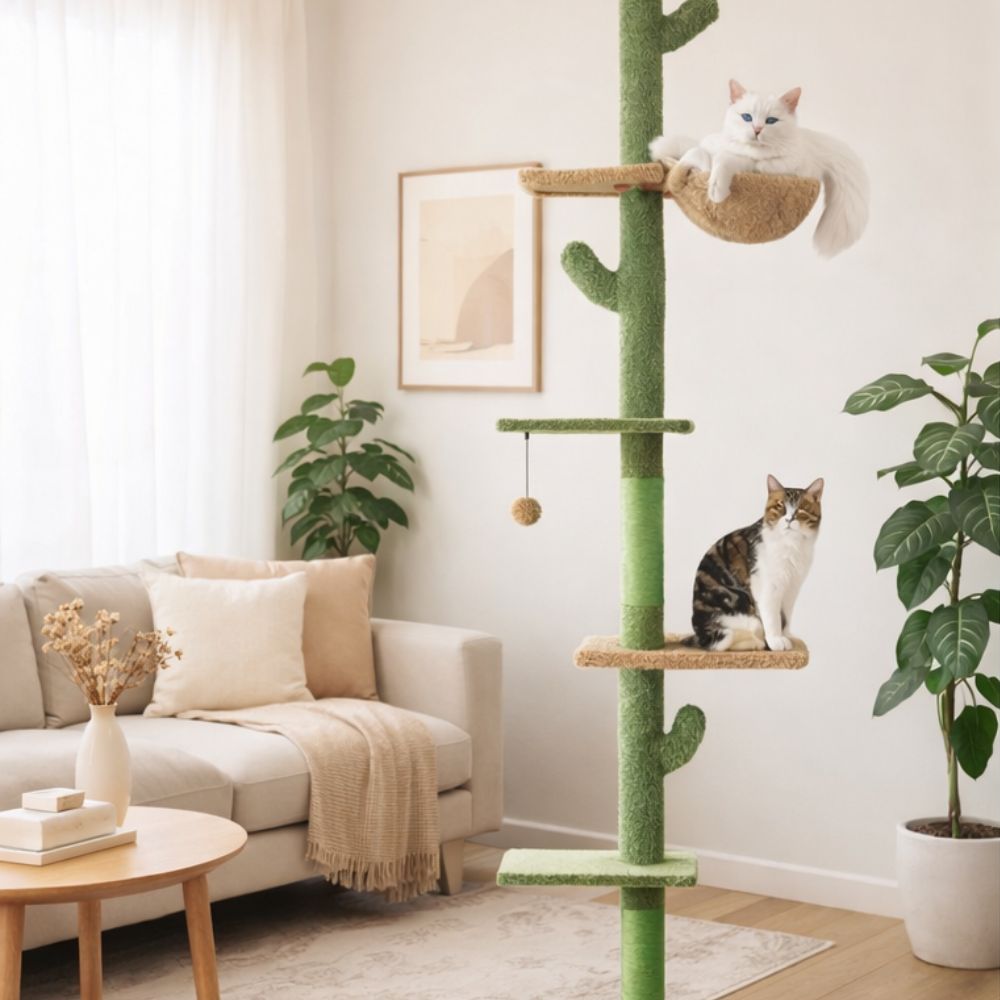 Arbre à chat sol plafond sans perçage extensible - plateformes et zones de repos