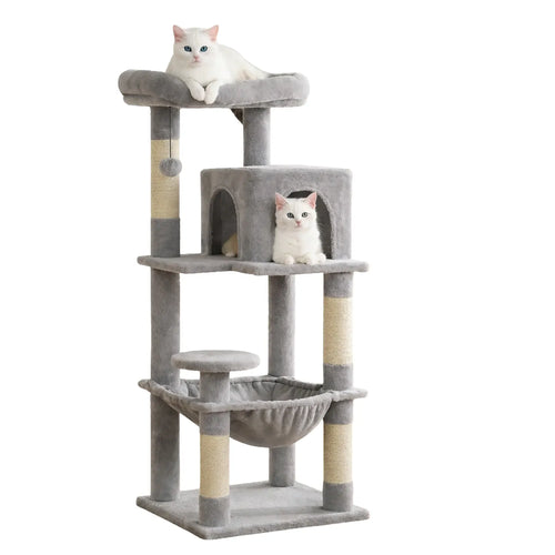 Arbre à chat 116 cm multi-niveaux - hamac, niche et griffoirs