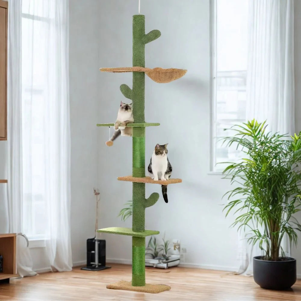 Arbre à chat sol plafond sans perçage extensible - plateformes et zones de repos