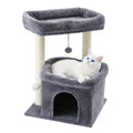 Arbre à chat beige multi-niveaux pour 2 chats - plateformes et zones de repos